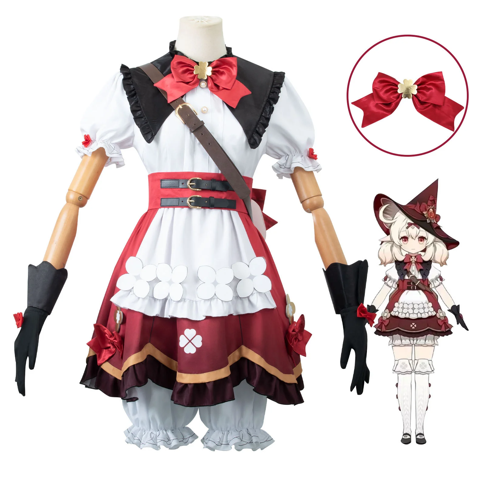 

Cute Klee Cosplay Game Genshin Impact Costume Full Uniform Flower Star Candle Witch Klee New Costume Halloween Party Costume Toy