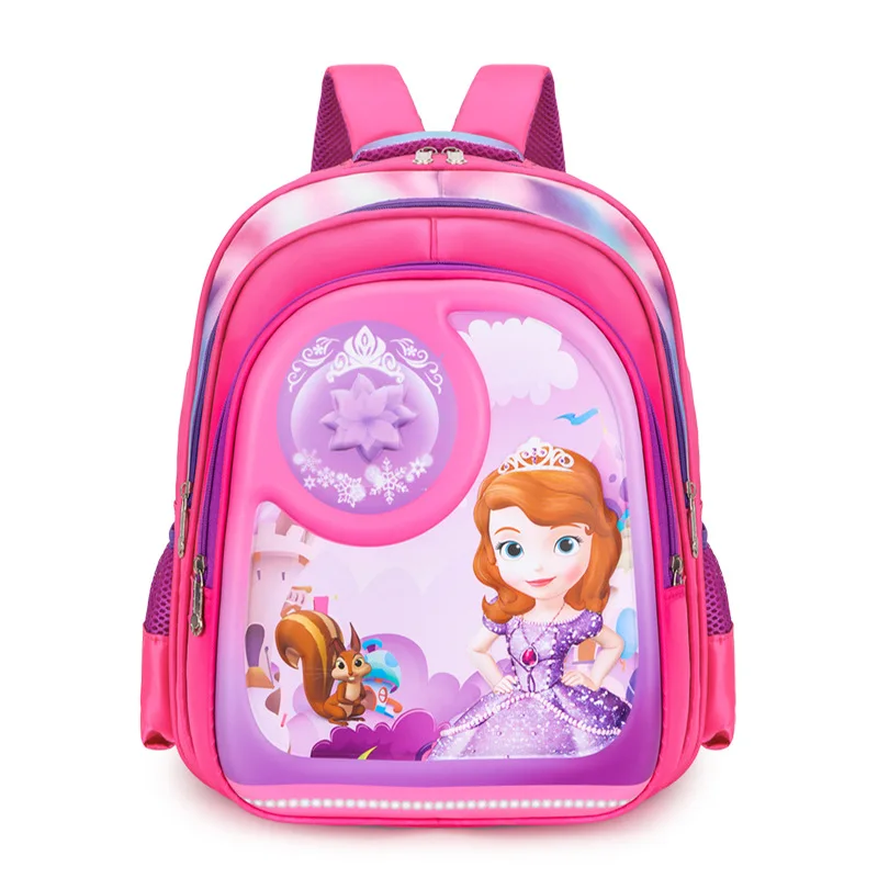Disney Frozen School Bag For Boys Girls Grade 1-3 Primary Student Shoulder Orthopedic Backpack Elsa Anna Spider Man Mochila