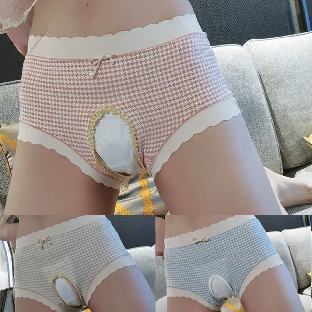 Unisex Open Crotch Panties Men And Women Sexy Pouch Underpants Breathable Sissy Briefs Gay Underwear Lingerie Шорты lanue unisex смешные хэллоуин маскарад spoof поддельные задницу подвергаются задницу шорты