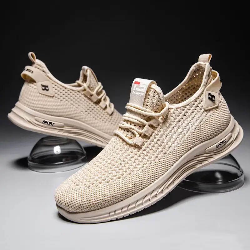 

Walking Sports Running Men's Shoes 2023 New Mesh Casual Lace up Breathable Non slip Trendy Lightweight Mesh Shoes