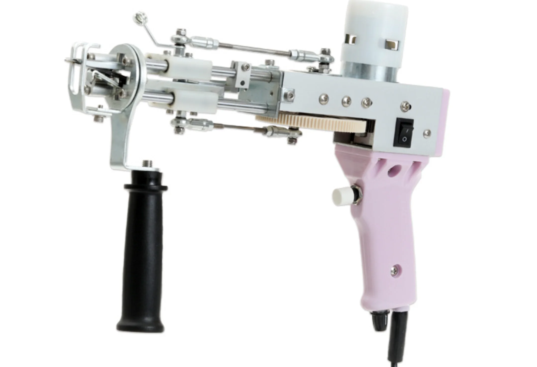 bcomedrag Pistolet Tuftage Tapis 2 en 1 (Pile Coupée + Pile De Boucle), Touffetage De Tapis électrique, 5-45 Points/Sec/Vitesse Réglable, pour Le Tissage à Grande Vitesse De Tapis De Tapis,Pink