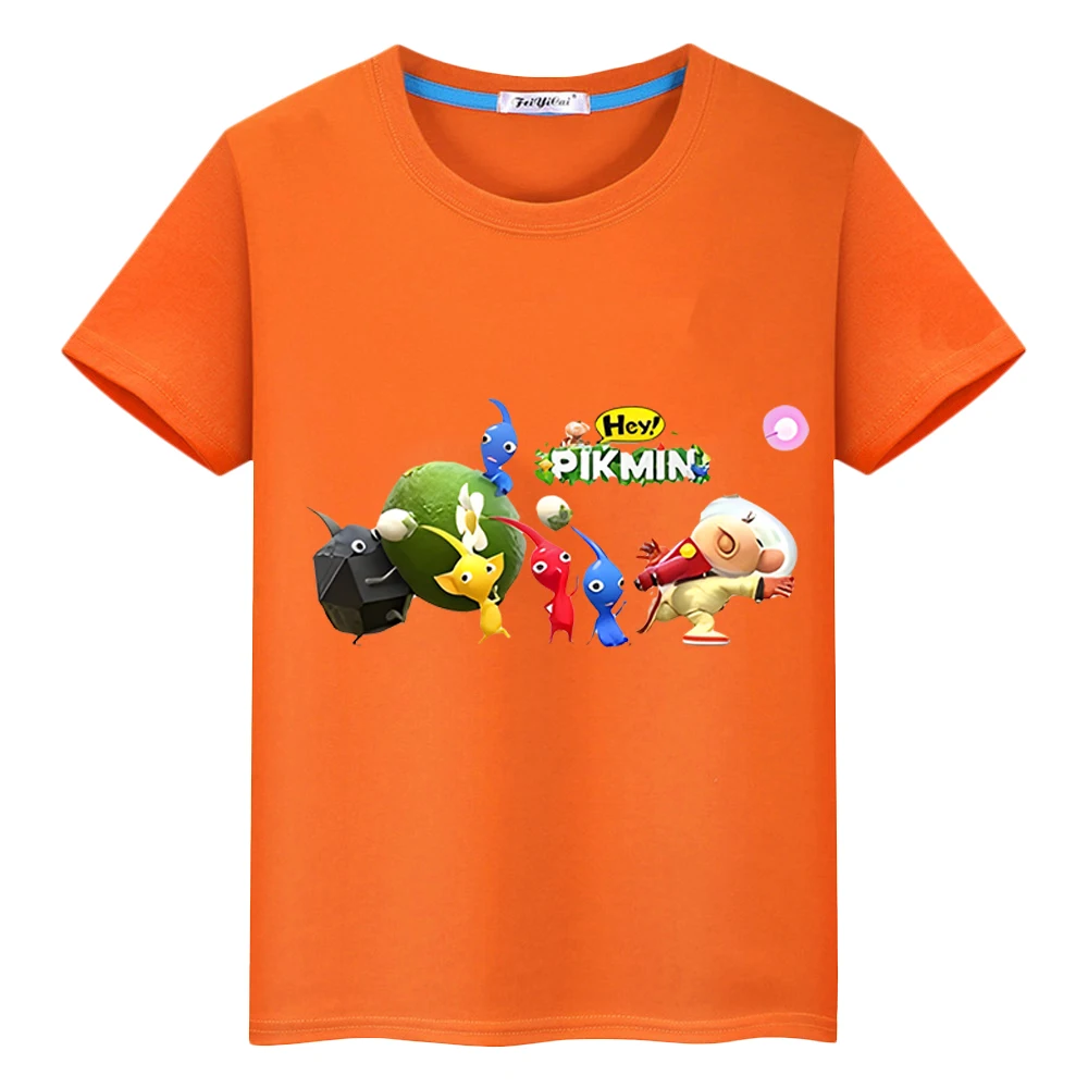 T-Shirt Pikmin Vestiti Estivi 100% Cotone Cartoni Animati Corti Top Anime Tees Pride Tshirt Y2K Boy Girl Cute Print Tshirt Kid Day Gift