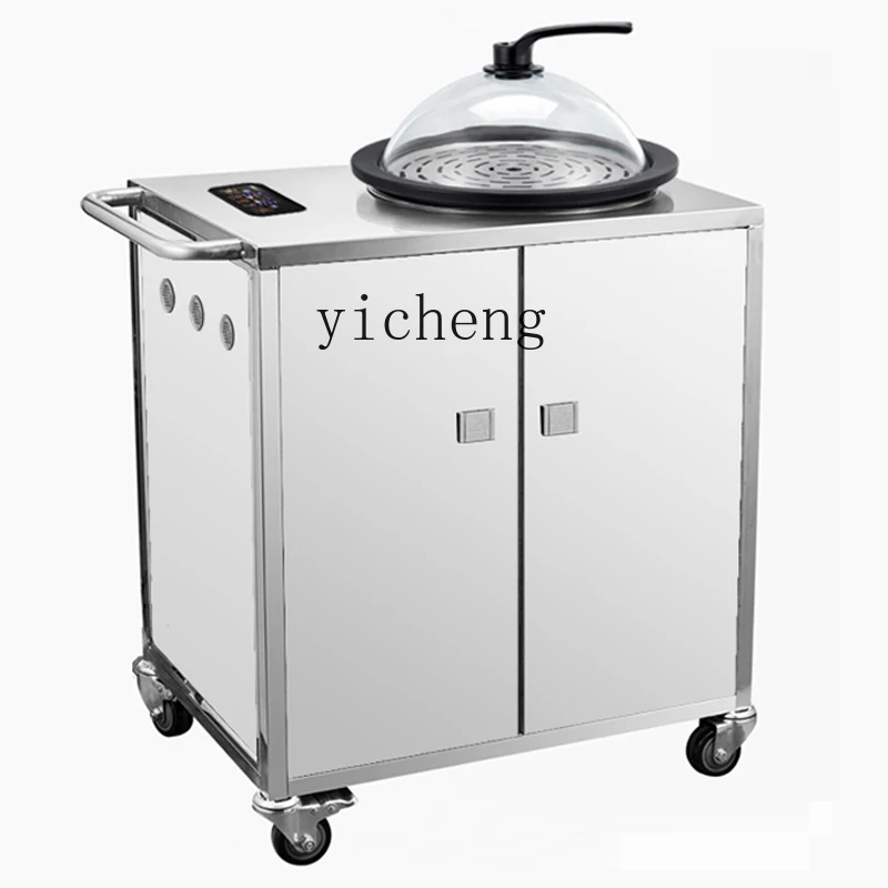 ZF Multi-Functional Hand Cart Seafood Pot Movable Stainless Steel Small Dining Car