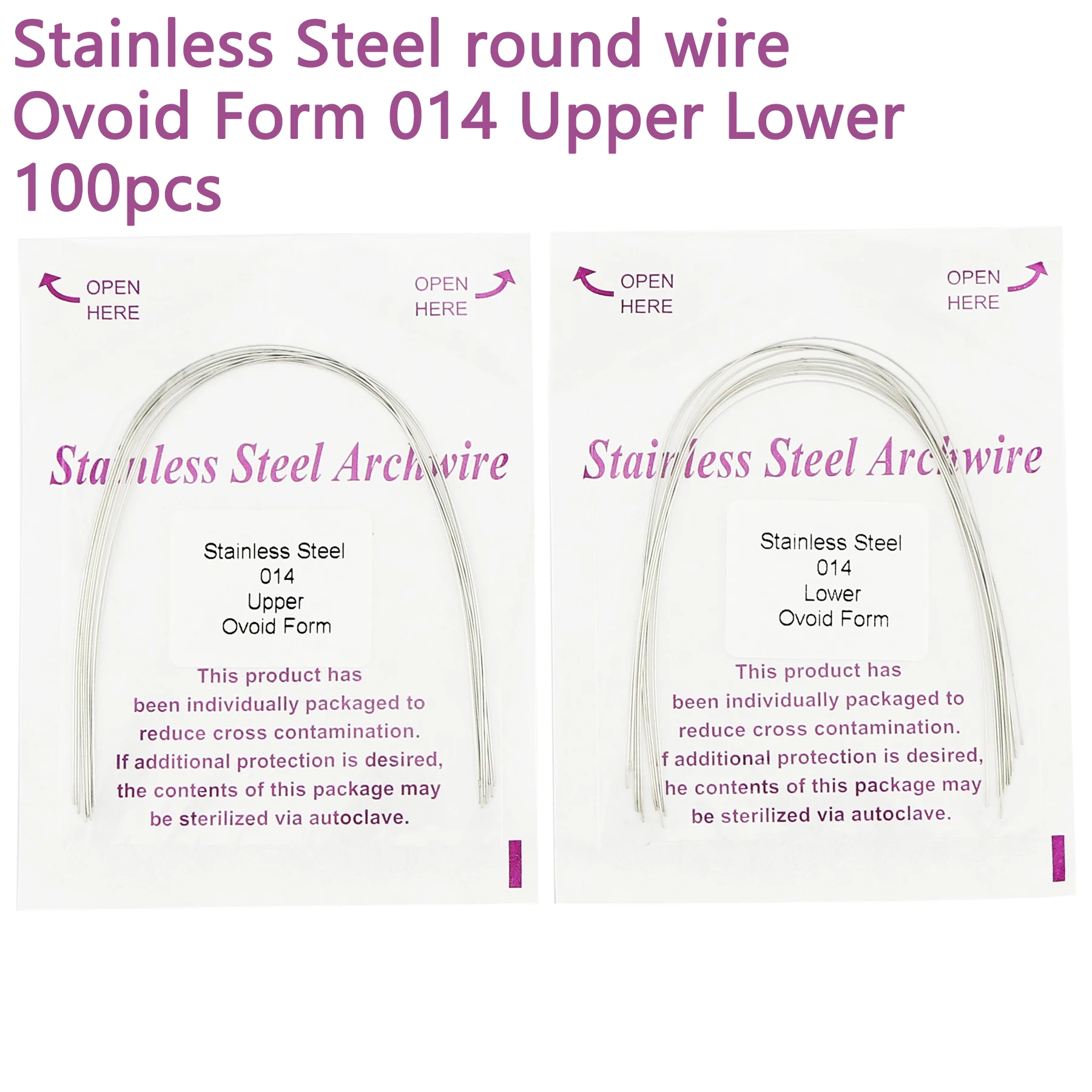 100pcs/10packs Stainless Steel Archwire Dental Orthodontics Arch Wire