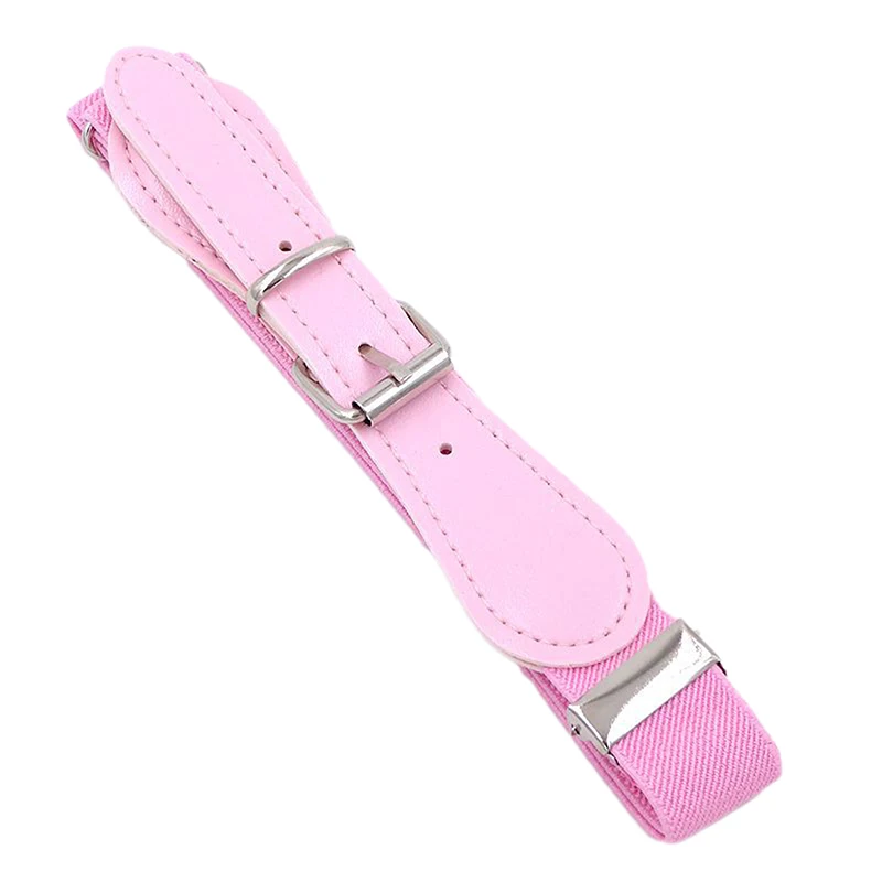 Fashion Children Candy Color Belt Girls/Boys Elastic Waist Belt Metal Pin Buckle Kids PU White/Red Belts NEW