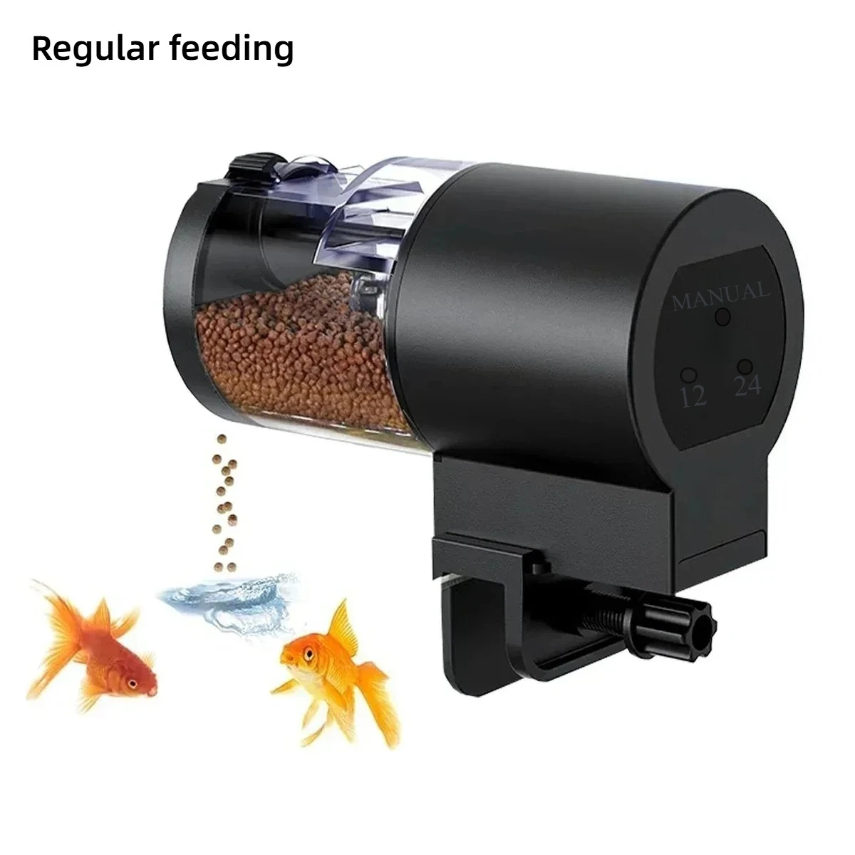 Automatic 100ML Fish Feeder with Programmable Timer and Battery Operation