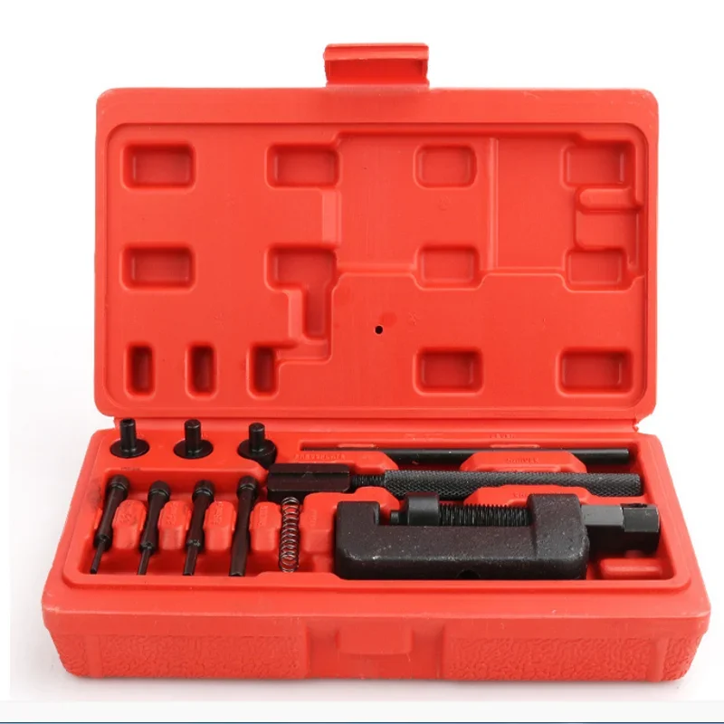 Motorcycle 4 Pins Chain Cutter Breaker Splitter Riveting Tool Rivet Repair Set For Chain 415/420/428/520/525/530/630 Motorbike