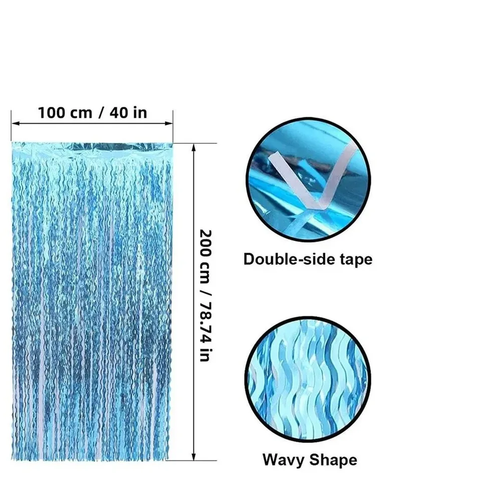 장식 풍선 레인 커튼 블루 워터 리플, 결혼 기념일, 그랜트 이벤트 생일 파티 패션 액세서리, 2M X 1M-Freehip.co.kr