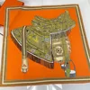 Manual Hand Rolled Twill Silk Scarf Women Saddle Design Square Scarves Echarpes Foulards Femme Wrap Bandana Hijab 90CM 2