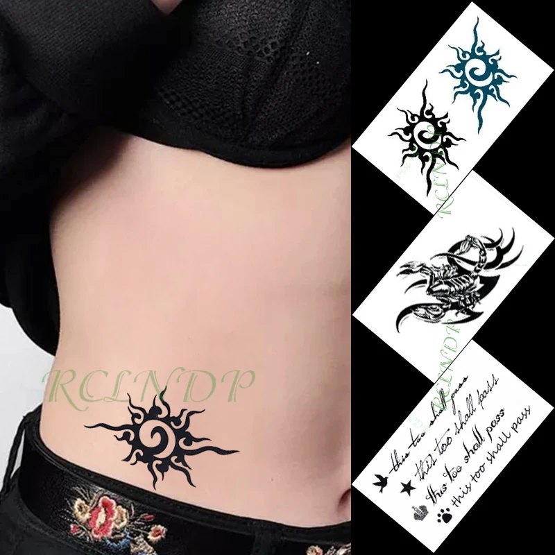 

Waterproof Temporary Tattoo Sticker letter crown scorpion sun totem small art tatto flash tatoo fake tattoos for girl women men