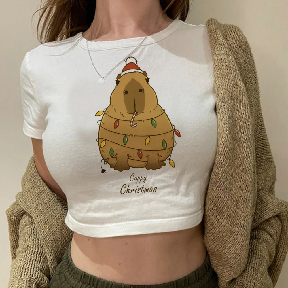 

Kawaii Capybara goth fairy grunge korean fashion crop top Female trashy aesthetic kawai goth crop top