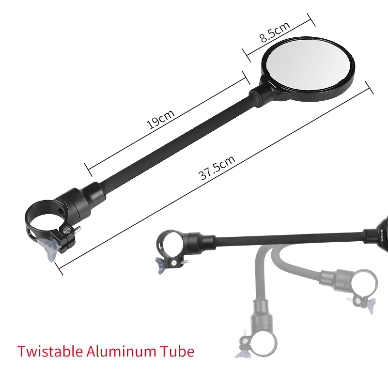 WEST BIKING 1/2PCS Universal Bicycle Rearview Mirror Adjustable Rotate Wide-Angle Cycling Handlebar Rear View Bike Accessories