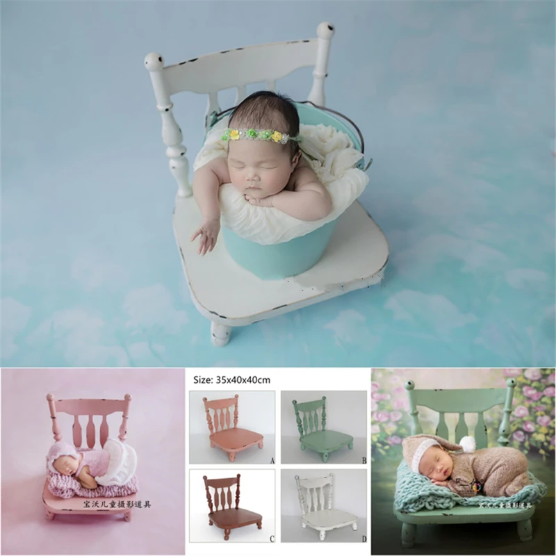 Dvotinst Newborn Baby Photography Props Wooden European Vintage Posing Chair Fotografia Accessories Studio Shooting Photo Props dvotinst newborn baby photography props wooden posing hanging swing fotografia accessories vintage studio shooting photo props