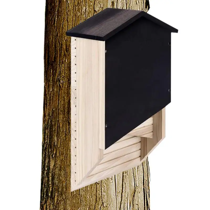 Outside Bat Habitat House Wood Shelter For Bat Colony Reusable Box Hibernation Wooden Nest bat house kit