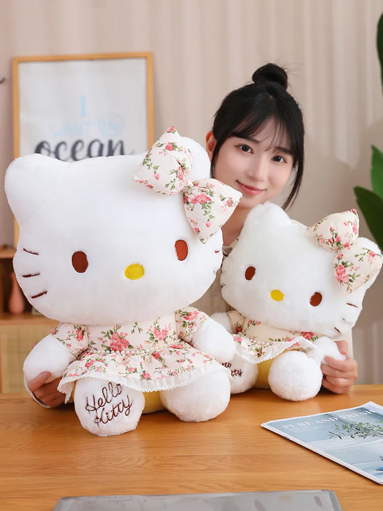 Sanrio Plush Big Size Lovely Flower Hello Kitty Peluche Plush Kawaii Toy Kid Gift