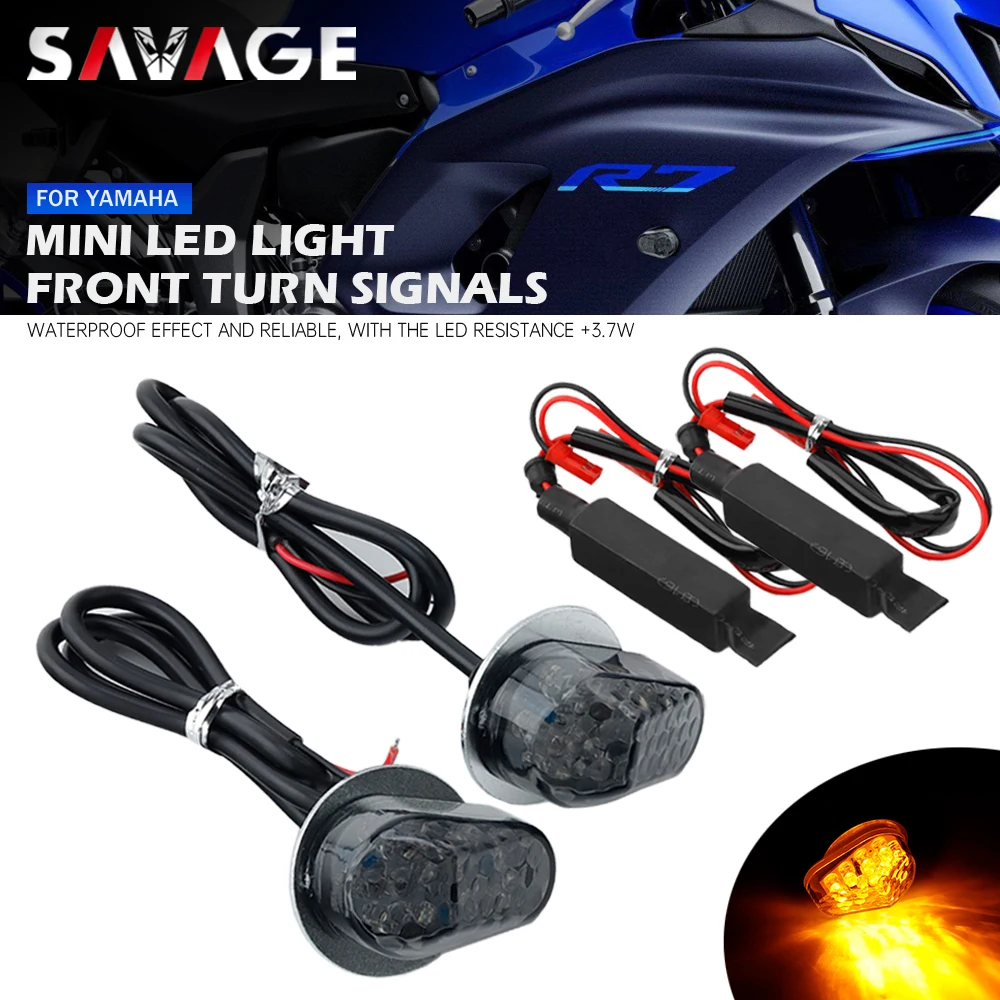 

2023 LED Turn Signal Light Flasher For YAMAHA YZF R7 R6 R1 R1M YZFR7 YZF-R7 Motorcycle Accessories Mini Flashing Lamp Indicators