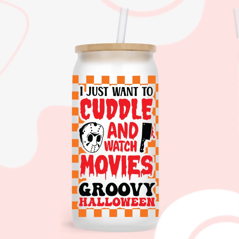 DTF Transfer Sticker UV DTF Transfer Sticker Halloween Theme For 16oz Libbey Glasses Wraps Cup Can DIY Waterproof Easy To Use Custom Decals D1410 dtf transfer sticker