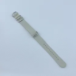 Durable Nylon Woven Watch Strap with Black Buckle - Military Fabric Bracelet Belt - 22mm (Beige)