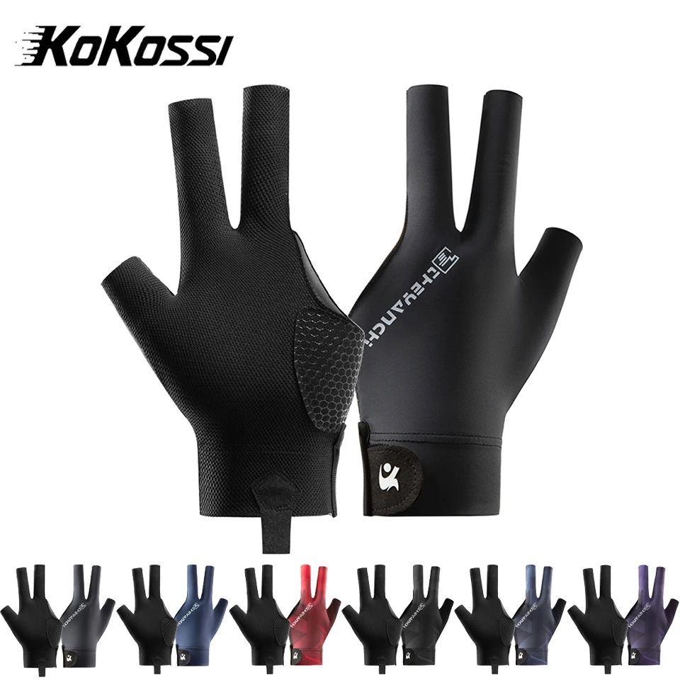 KoKossi Billiards Gloves Three Finger Lightweight Breathable Exposed Finger Anti slip Snooker Anti slip 1Pcs Table Tennis Gloves