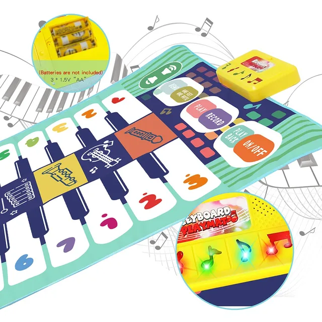 Baby Musical Piano Dance Kids Playing Game Mat Instruments Music Pad Piano Keyboard Play Carpet Educational Toys for Babies 4
