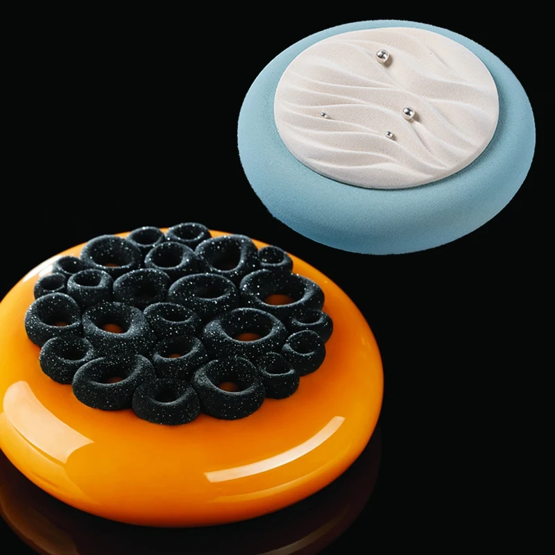 SHENHONG Pastry Mousse Decoration Tools Circular Texture Cake Molds Silicone Mould Kitchen Supplies French Dessert Baking Mold