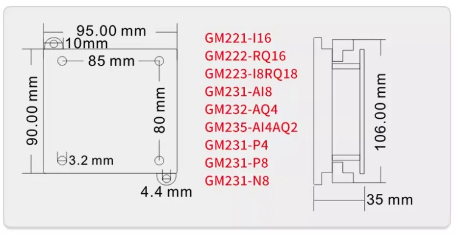 GM223-I8RQ8 Digital 8 in 8 out relay module Compatible with Siemens S7-200 exten
