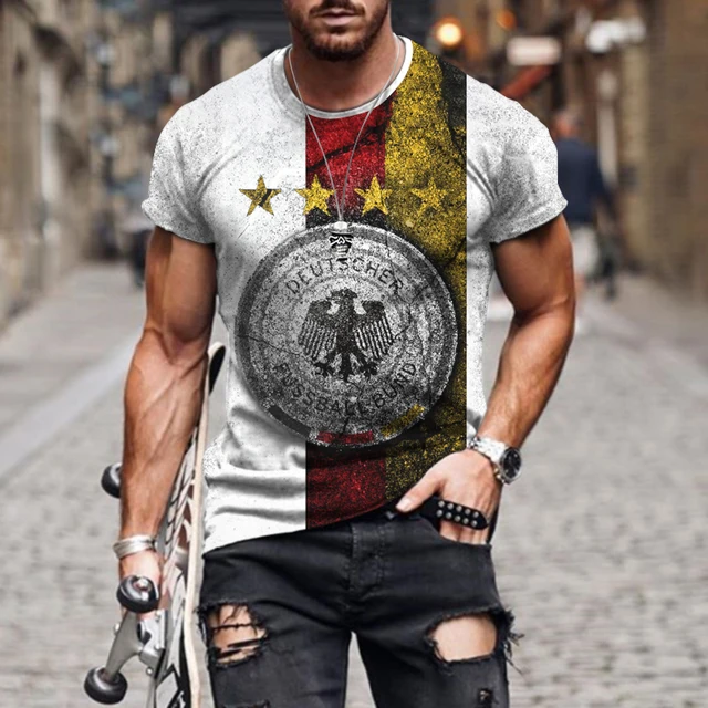 Summer Men's Fashion Street Versatile Top 3D Knights Templar Print T-Shirt Casual Round Neck Fitness Shirt S1213