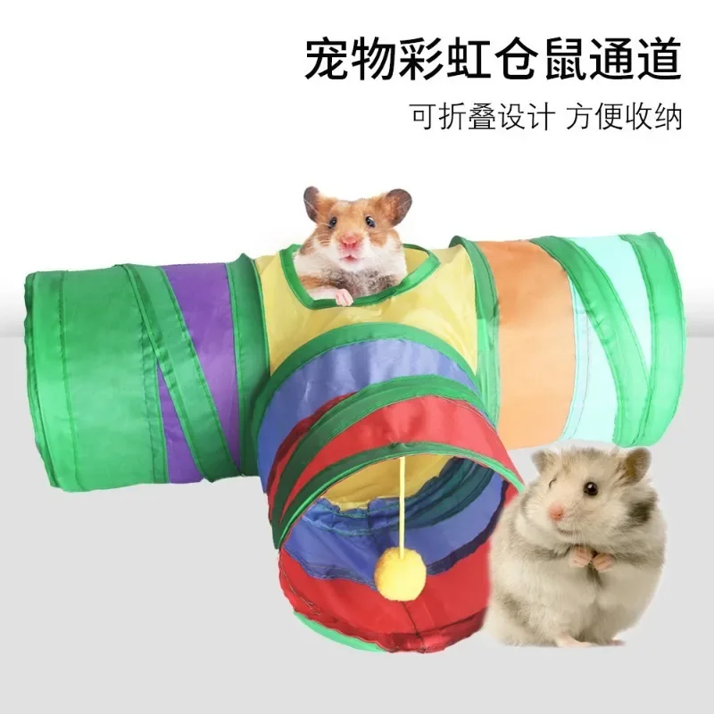 Guinea Pig Tunnel Indoor Tube Chinchilla Hedgehogs Dutch Rats Hamsters Cage Accessories Small Animal Collapsible Tunnel Pet Toy