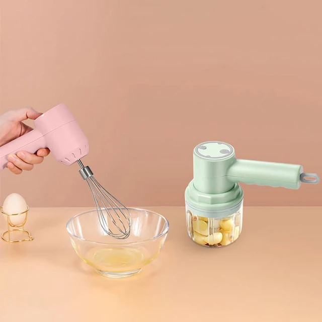 2023 Electric Handheld Mixer Garlic Chopper Egg Whisk 2In 1 USB Portable  Mini Food Grinder Processor Blender Kitchen Accessories - AliExpress