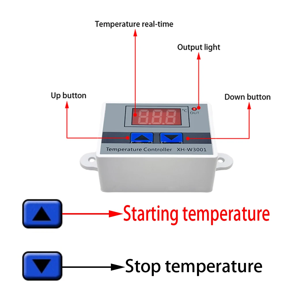 XH-W3001 Digital Temperature Controller Thermostat Switch Thermometer 12/24/220V,digital thermometer,digital temperature controller,digital thermostat