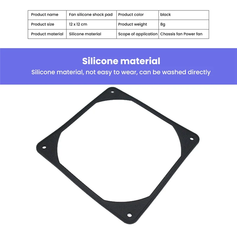 10Pcs 120Mm Anti-Vibration Silicon Fan Gasket Noise Reducing Gasket Pad for PC Computer Case Fan