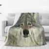 Grey Wolf Blanket Flannel Lightweight Sofa Throw Blankets For Home Bedroom Travel Throws Bedspread Quilt 2