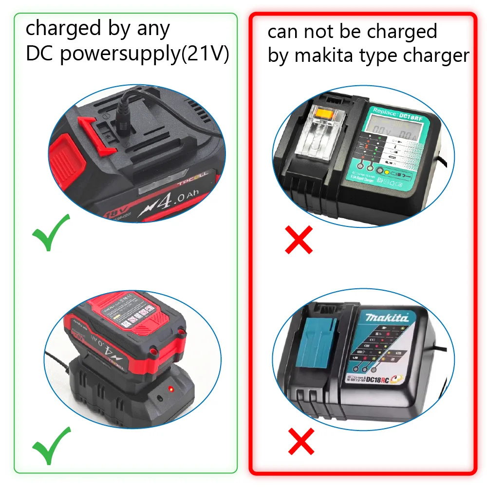 Power tool battery rechargeable lithium batteries TPCELL 21V 2/4/6AH For Makita 18V Li-ion Replacement LXT BL1850 BL1840 for 18 V Screwdriver with BMS