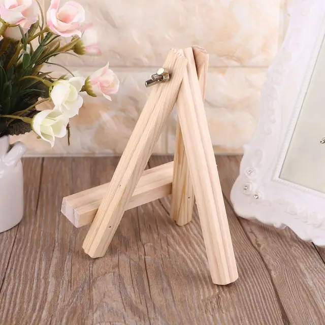 Mini A-shaped Easel Stand Art Display Stand Wooden Holder Adjustable Foldable for Canvas Paintings Artworks Displaying 5