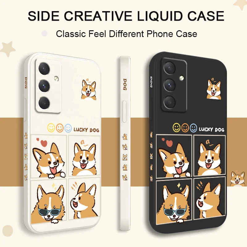 Silly Corgi Phone Case For Samsung Galaxy A55 A35 A25 A15 A16 A06 A05 A05S A54 A34 A24 A14 A04 A04S A04E 4G 5G Cover phone case leather phone case