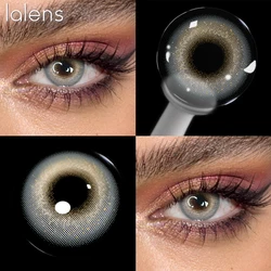 VISUASHOW Natural Black Colored Cosmetic Contact Lenses - 2 Pack, Half - Yearly Soft Beauty Lens (Birkin - Grey)
