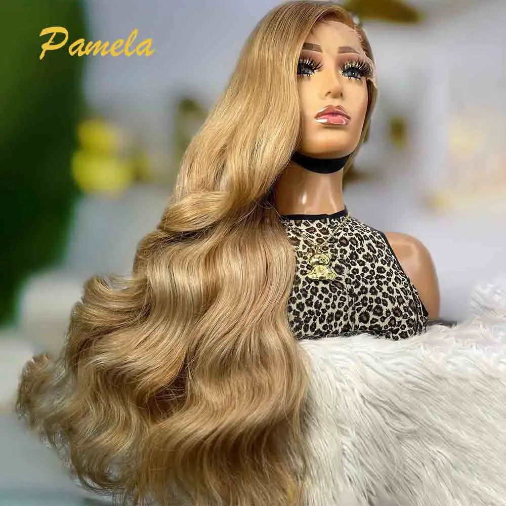 Highlight 250% High Density Wear and Go Glueless Wig Brown 13x4 Body Wave HD Transparent Lace Frontal Human Hair Wigs For Women