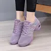 Dance Shoes Woman Ladies Modern Soft Outsole Jazz Sneakers Mesh Breathable Lightweight Female Dancing Fitness Shoes Sport 1
