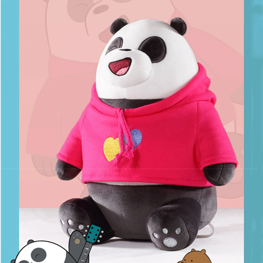 We Bare Bears Cartoon Plush Toy Hoodies Grizzly Panda Ice Bear