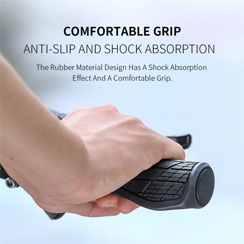 Bicycle Rubber Handlebar Grip 1 Pair Anti-slip Ergonomic