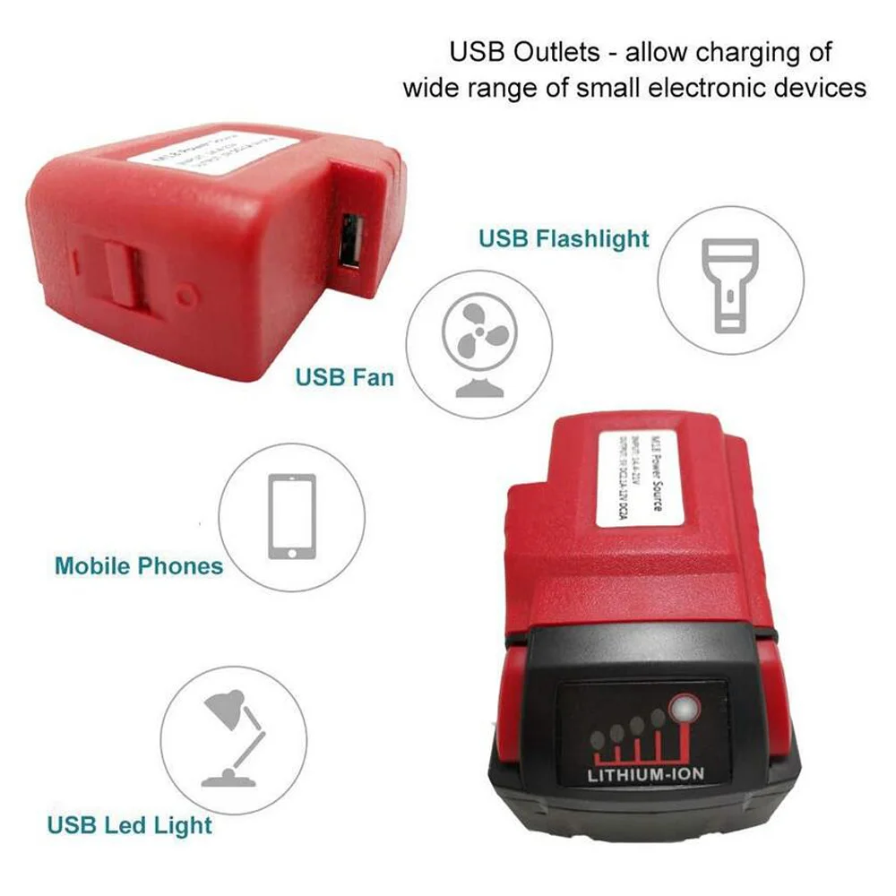 milwaukee flashlight battery charger Clip Holders for use with the Tools REDLITHIUM USB & Power Source (48-59-2012) and batteries (48-11-2131) The portable battery pack can easily be recharged via Micro USB Charger Adapter For Milwaukee