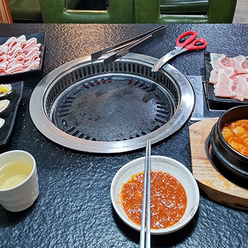 Electric Smokeless Meat Grill Commercial Embedded Self-service Built-in Barbecue Grill BBQ Cook Griddle Home Kitchen Appliances 6