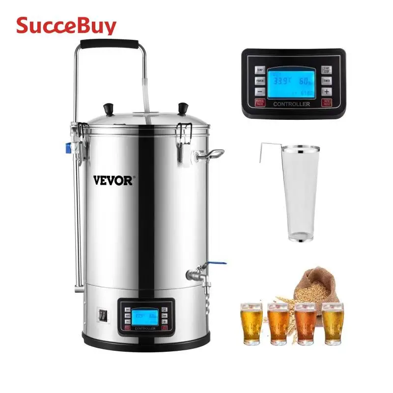 35L110/220V 304Stainless Steel All-in-One Home Beer Brewer Electric Brewing System with Pump Brewing Beer Equipment Kit