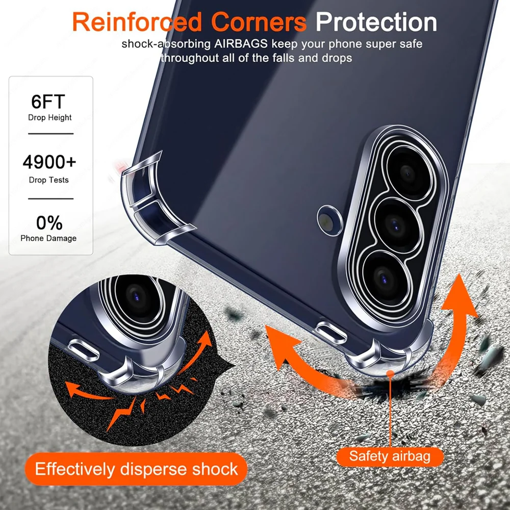 Clear Silicone Shockproof Back Cover Case - Enhanced Protection and Style