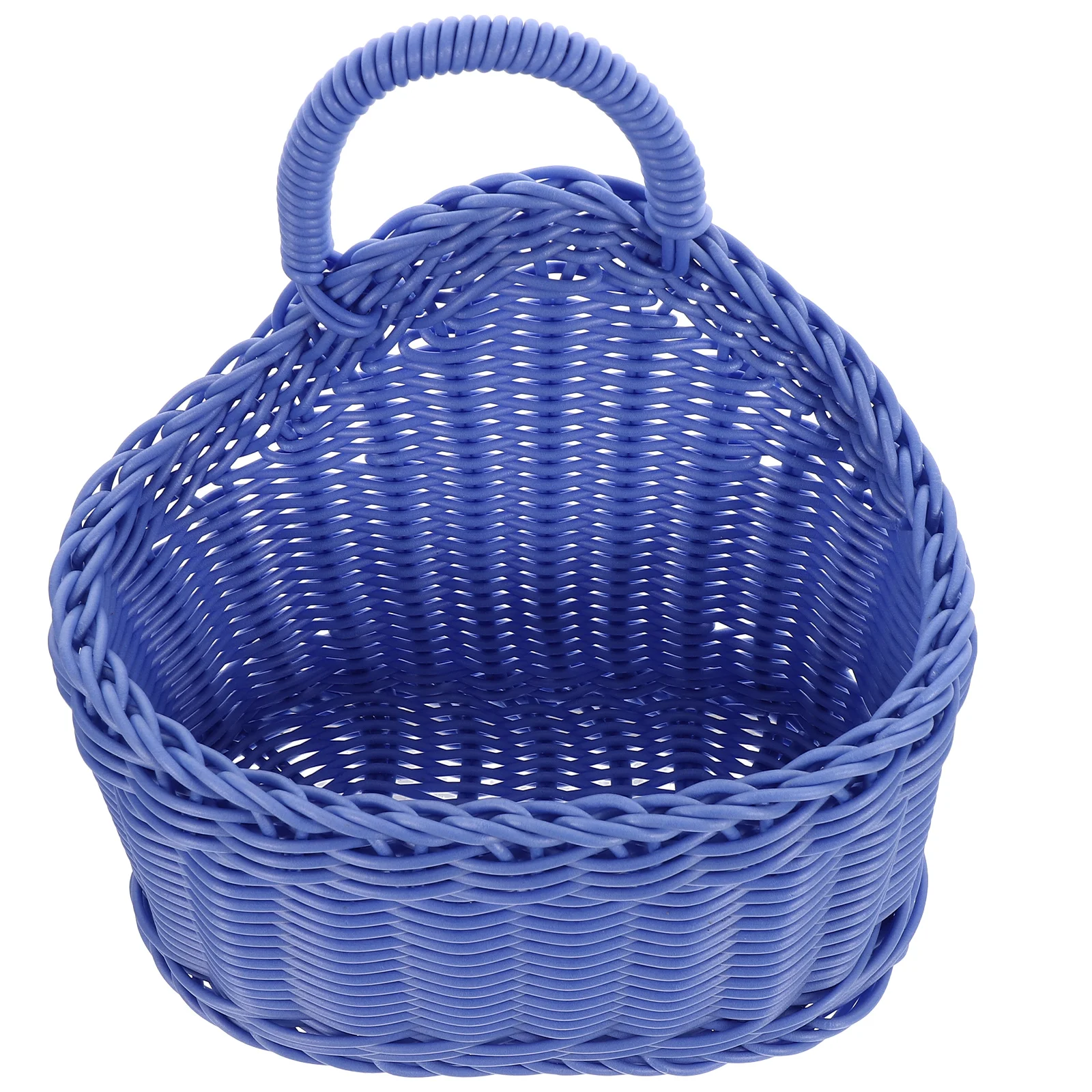 

Hanging Pastoral Handmade Plastic Woven Wall-mounted Storage Basket Decor Kitchen