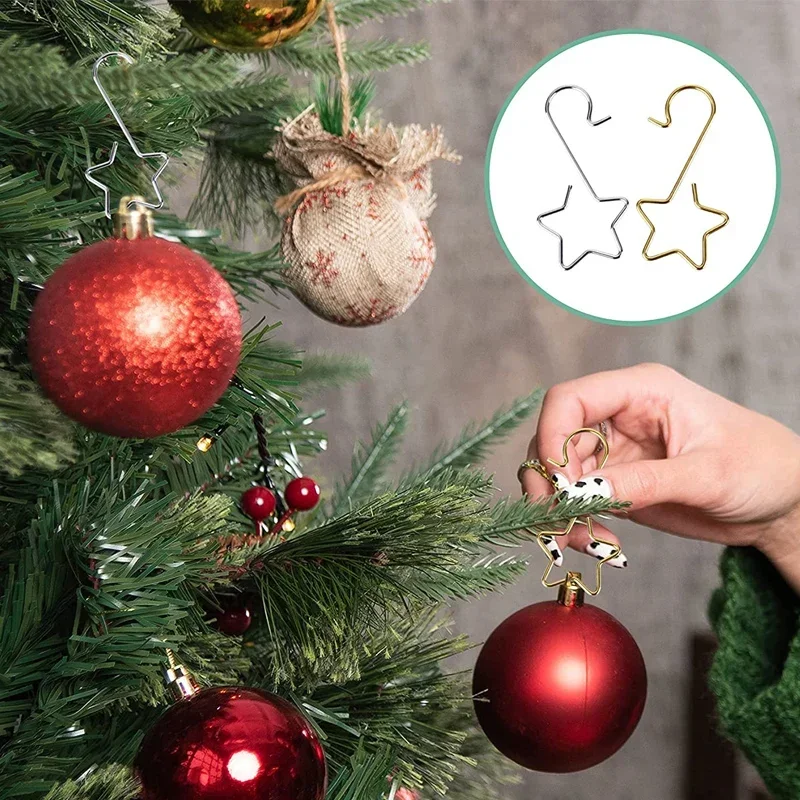 Christmas Decorations Christmas Ornament S-Shaped Metal Hook Holder 100/10PCS Xmas Tree Balls Pendant Hanging Hooks New Year Party Decoration Supplies