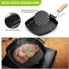 Camping Cookware Frying Pan Durable Non-Stick Grilling Pan with Folding Handle Portable Outdoor Hiking Picnic Cooking Equipment 2