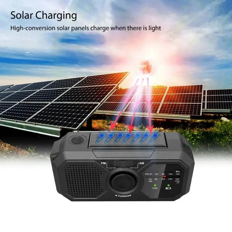 Portable Solar Radio Emergency Kits first Aid Radio with Crank Dynamo AM/FM Radio Blackout Power Station USB Phone Charger