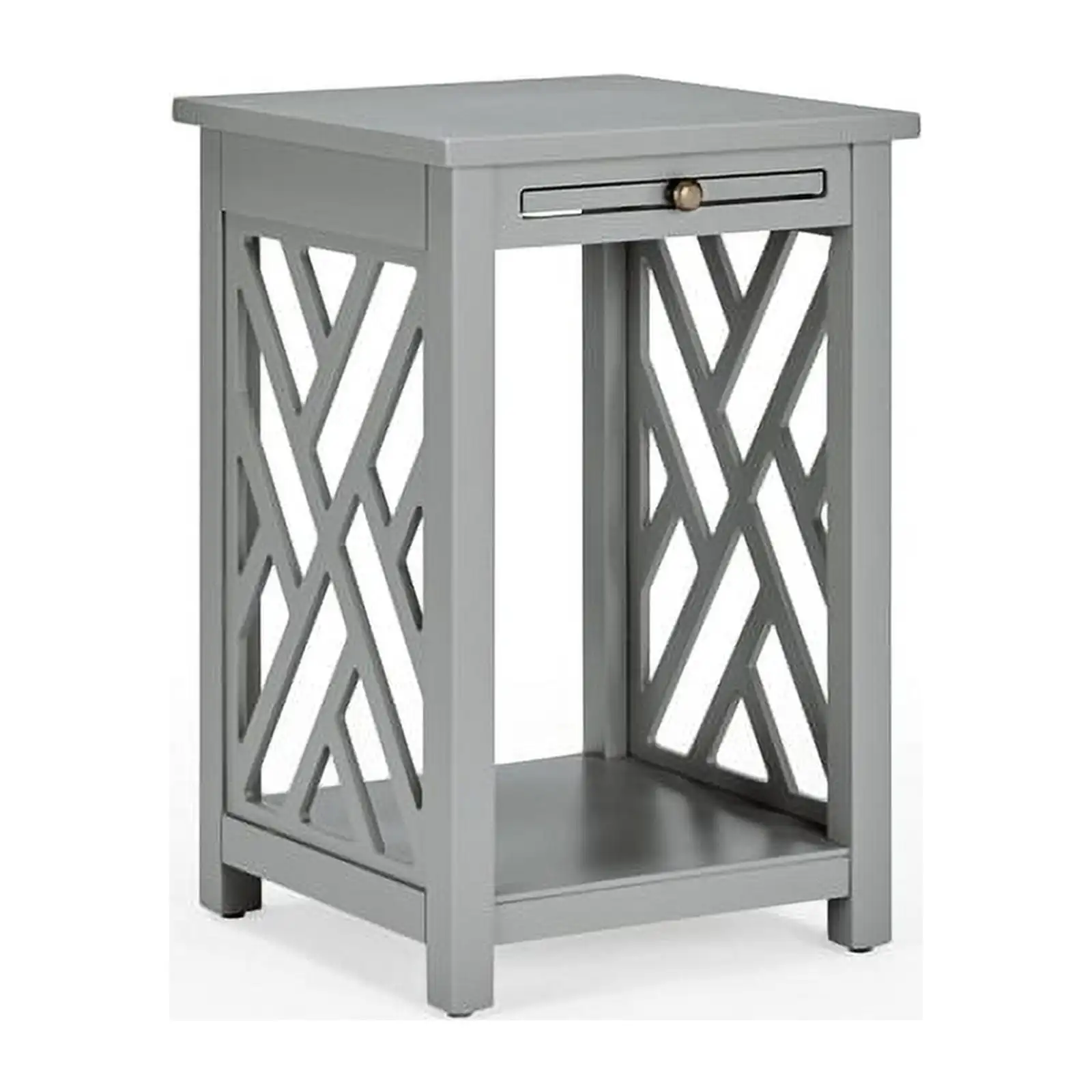 Coventry 36" Coffee Table with Drawer and Two End Tables with Tray Set of 3 Fresh and clean Gray 3