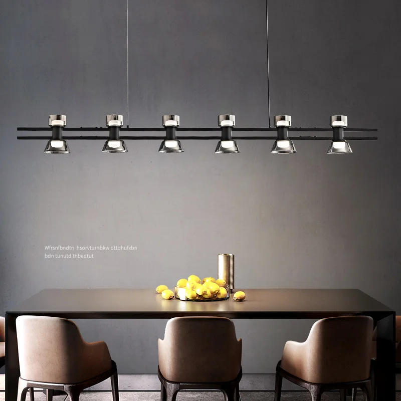 

Chinese restaurant chandelier word Nordic modern minimalist light luxury bar LED strip lamp kitchen island table Light fixture